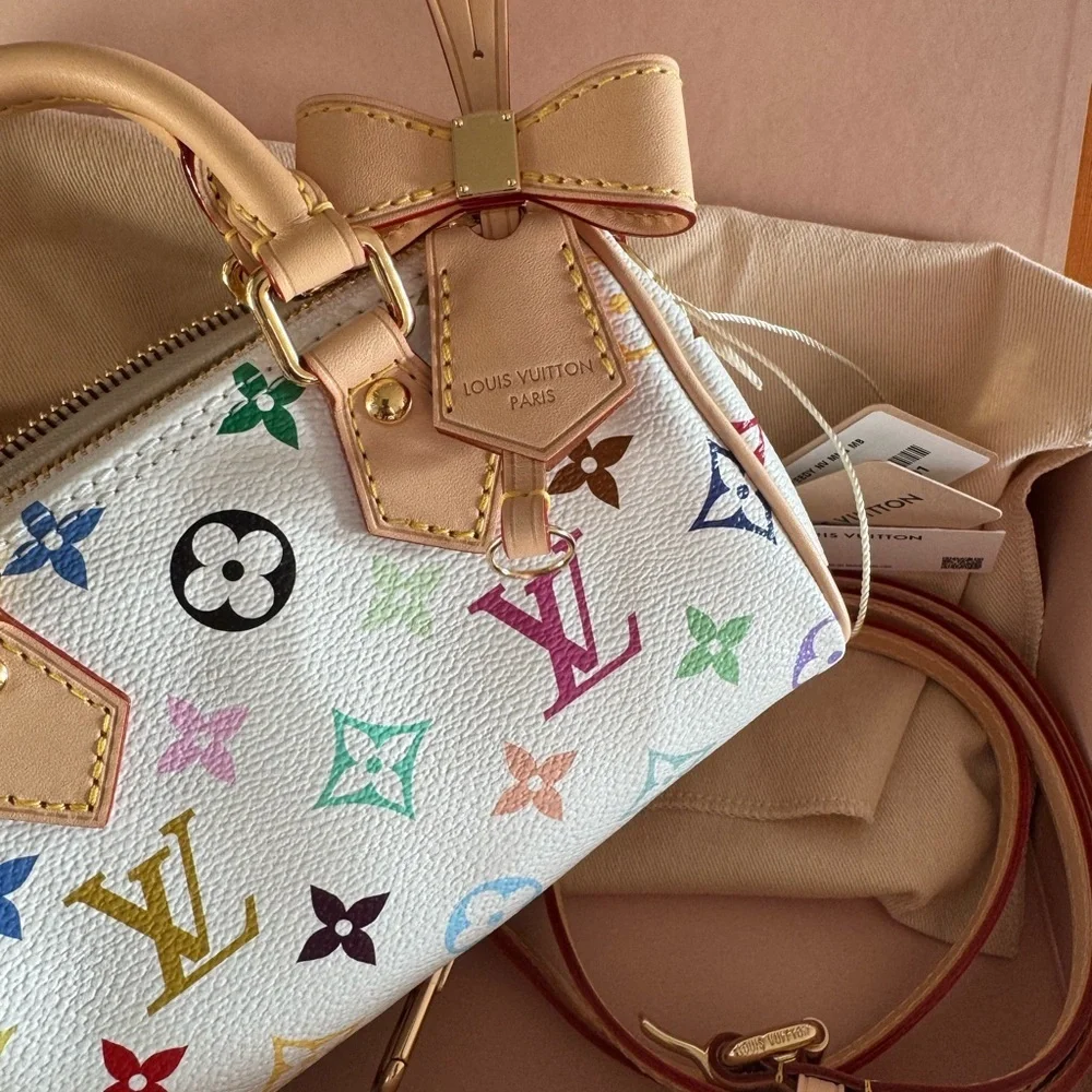 Louis Vuitton Murakami Nano Speedy Multicolor Monogram Handbag New with Tags